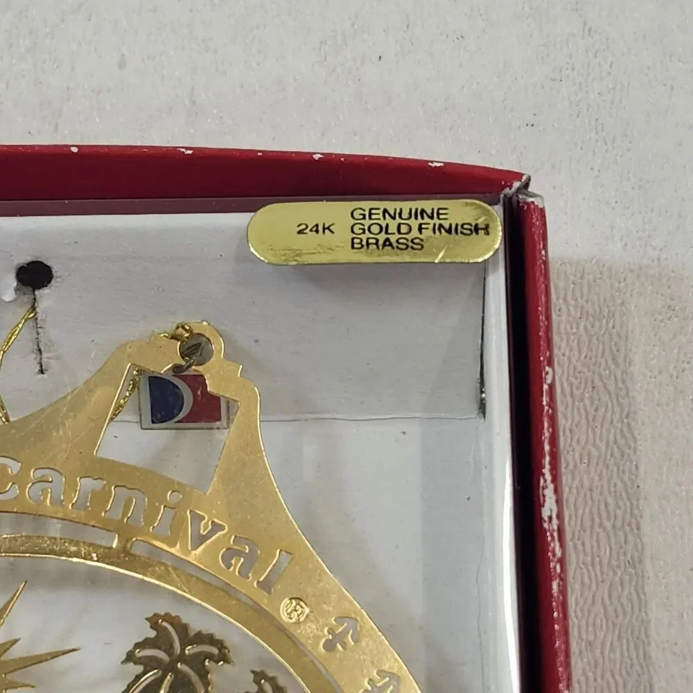 Carnival Cruise Imagination Gold Finish Brass Ornament Christmas Tree Fun Ship